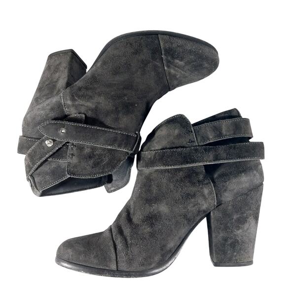 RAG & BONE, NYC! STORMY GRAT GENUINE SUEDE LEATHER DUAL WRAP ANKLE BOOTS! SZ 8M - Picture 8 of 10